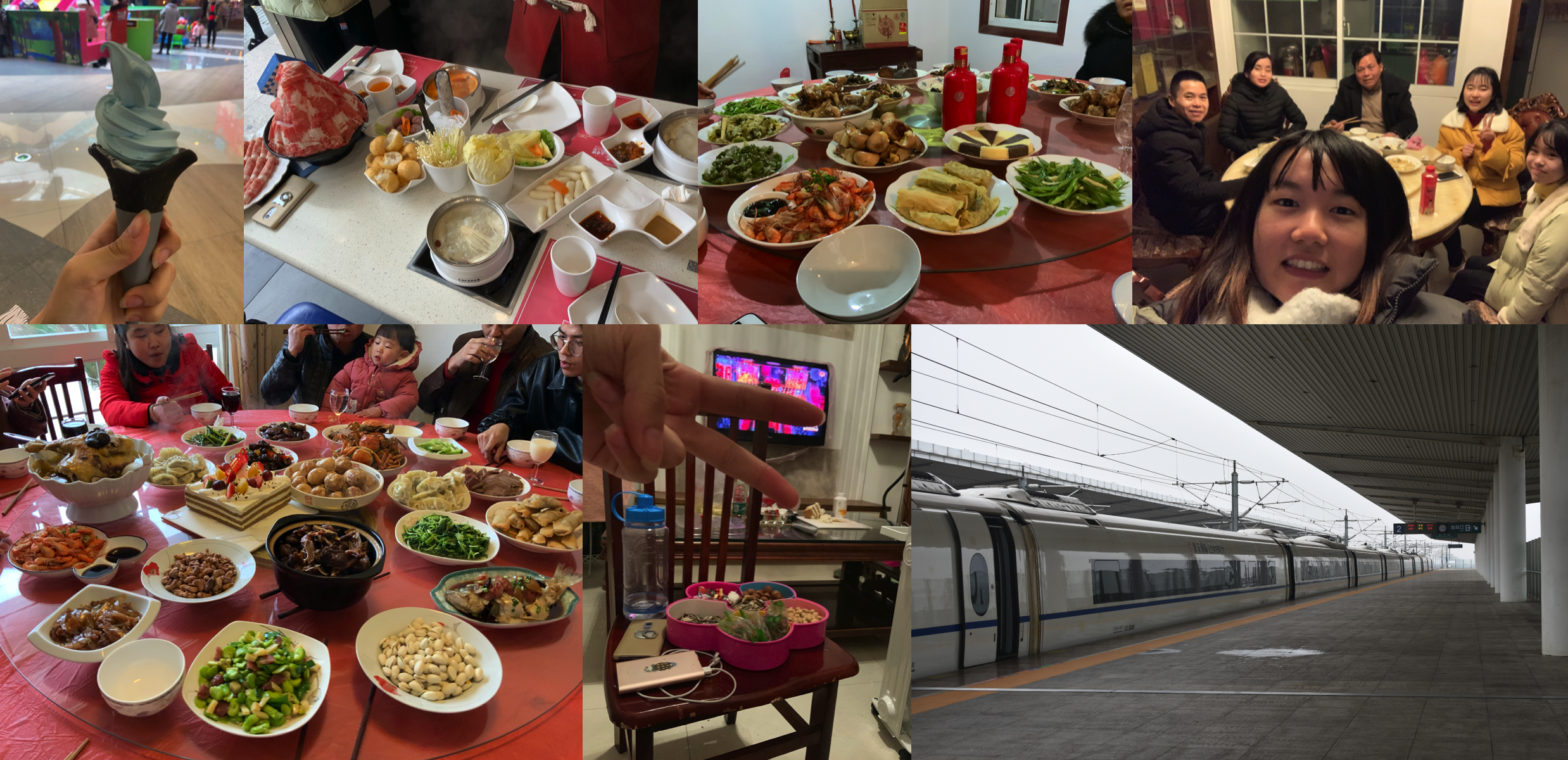 Collage of photos from Wing's homestay in ChangXing, China.